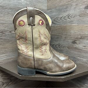 Laredo burgundy brown leather cowboy western boots